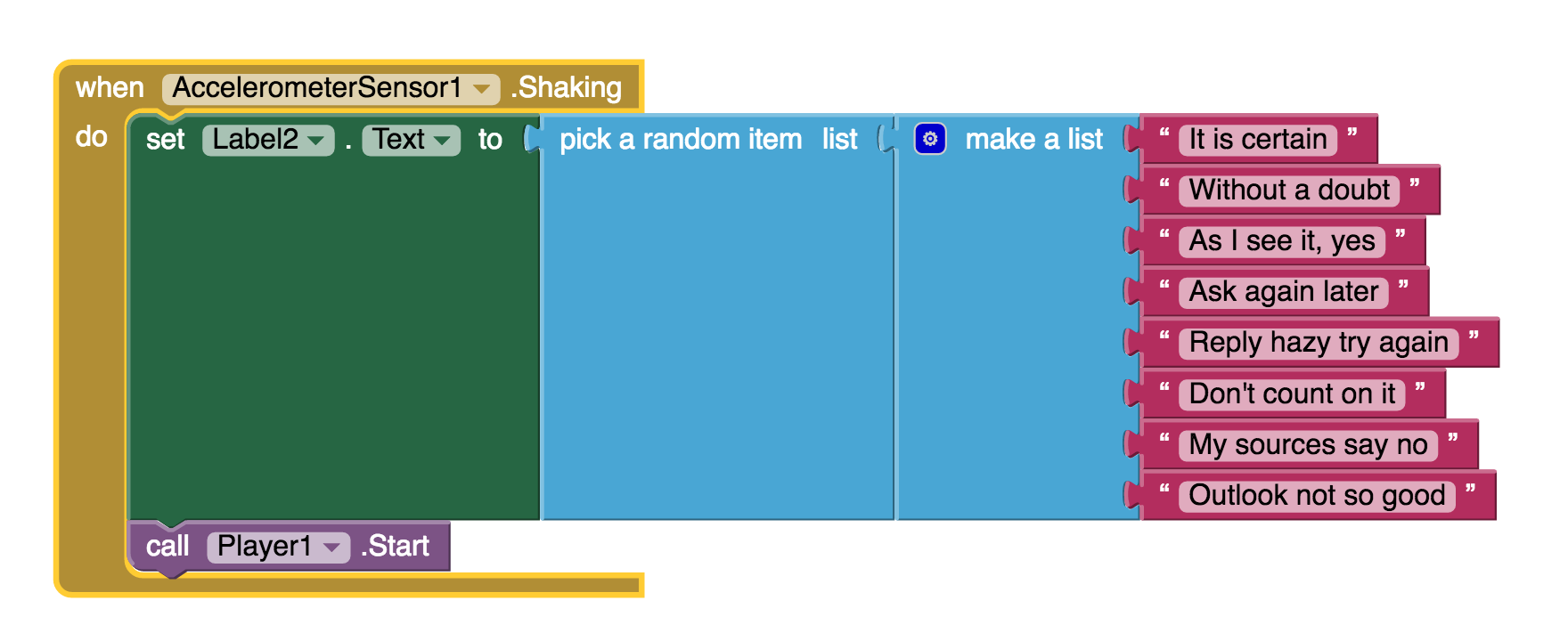 accelerometer.shaking event block